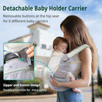 Baby Carrier, Newborn to Toddler(25-60 lbs), Adjustable Detachable 6-in-1 Ergonomic Toddler Carrier, Easy-to-Use, Front & Back Carry & Baby Hip Carrier for Hands-Free Parenting