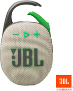 JBL Clip 5 - Ultra-Portable, Waterproof & Dustproof Bluetooth Speaker, Big Pro Sound with Punchy bass, Integrated Carabiner, Up to 12 Hours of Play, Made in Part with Recycled Materials (Sand)