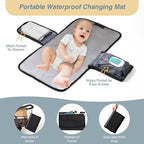 MOMUVO Diaper Bag Backpack, Quilted Baby Bag with Changing Pad and Stroller Straps and Pacifier Case, Large Travel Diaper Bags for Mom Dad,Black