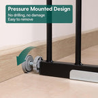Babelio Baby Gate for Doorways and Stairs, 26-40" Auto Close Dog Gate, Easy-Install Pressure Mounted Satey Door, No Drilling Safety Gate for Child and Pets, Pressguard, Black