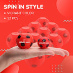 Fidget Spinners - 2 Inch Fidget Spinner Balls 12 Pcs Fidget Spinner Pack - Red Soccer Fidget Spinners for Kids Ball Spinner Fidget Toy - Hand Spinner for Kids Toy Gifts for Kids Easter Basket Stuffers