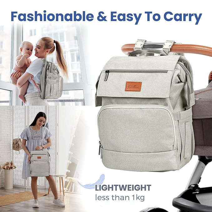 PILLANI Baby Diaper Bag Backpack - Large Bag for Boys & Girls, Waterproof Diaper Backpack - Travel Diaper Bags w/Changing Pad, Baby Registry Search & Shower Gifts - Essentials Must Haves Newborn Stuff