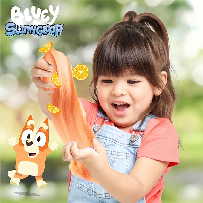 Bingo Premium Cloud Slime - Orange-Scented Fluffy Pre-Made Slime with Mix-Ins, Bluey Party Favors for Kids 8-12, Girls 8-10, Toddler Travel Toys