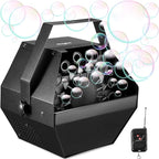 Theefun Bubble Machine: Remote Control 750ML Metal Bubble Blower Machine with High Output, Plug-in Automatic Bubble Maker Bubble Toys for Parties Wedding Birthday Indoor Outdoor Use with AC Adapter