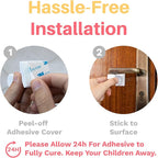 Inaya Child Proof Door Lever Lock (4-Pack) - Door Handle Lock - 3M Adhesive - Minimalist Design - No Drilling Child Safety Door Handle Locks