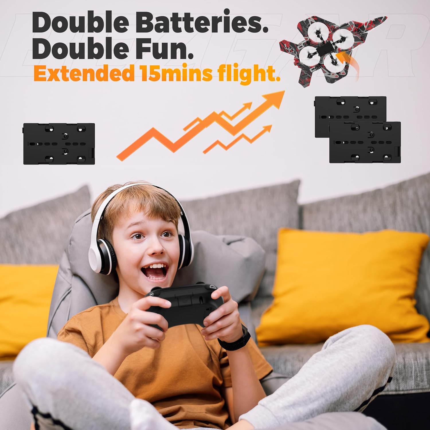 BEZGAR HQ057X RC Fighter Airplane丨Mini Drone Remote Control Jet Plane Stunt Drone for Adults & Kids Toy with Light Gift for Kids Beginner Red