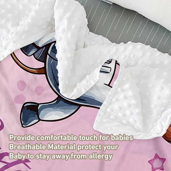 Personalized Baby Crib Bedding Set – Deer Astronaut Pattern Nursery Bedding Sets 3 Piece with Custom Name Blanket, Fitted Crib Sheet & Changing Pad Cover – Ideal Newborn Gift for Girls