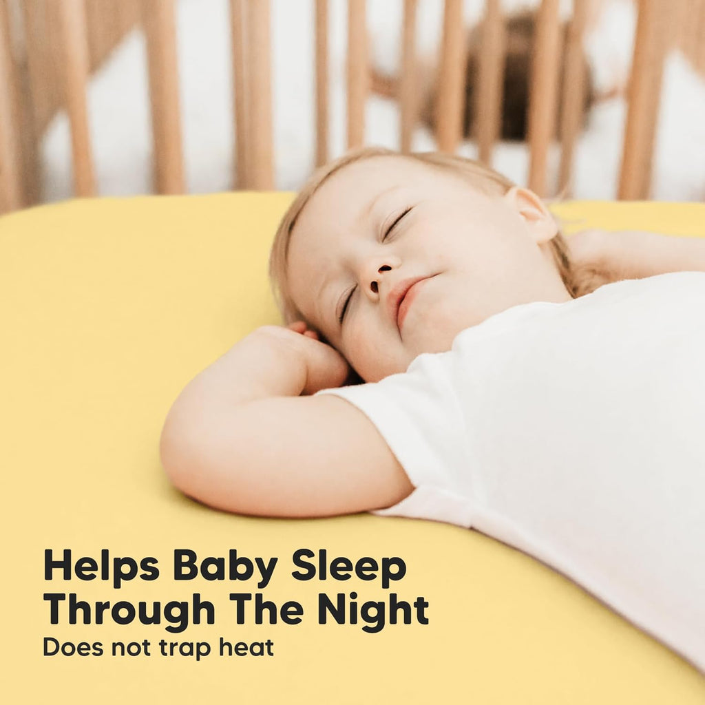 KeaBabies 2-Pack Baby Crib Sheets for Boys, Girls - 52x28 Viscose Derived from Bamboo Toddler Bed Sheets Neutral, Fitted Crib Mattress Cover for Standard Baby Bedding, Soft & Cozy (Sunshine)