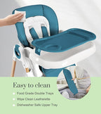 Mallify Convertible High Chairs for Babies and Toddlers, Height Adjustable Baby High Chair, High Chair with Removable Tray, Adjustable Backrest, Portable Baby Dinning Chair with Lockable Wheels