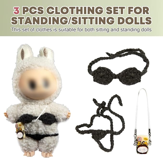 Doll Clothes for Labubu Clothes/for Labubu Outfits,Clothes for Lububu Doll,for Lububu Clothing,for LABUBU Accessories,Boys and Girls Stylish Adorable Labubu Bikini Set - 2Pack