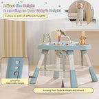 TOLEAD Baby Activity Center, Infant Jumper Activity Center with 5 Infant Toys, Music, Lights, Baby Jumpers and Bouncers, 360°Rotating Seat, Adjustable Heights, Toddler Play Table for 6+ Months (Blue)