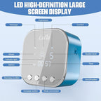 Double Electric Breast Pump Strong Suction, Portable Breast Pump Electric Breastfeeding Pump, Rechargeable Milk Pump with 4 Modes & 9 Levels, Low Noise, Anti-Backflow & LED Display, 24mm Flange, Blue