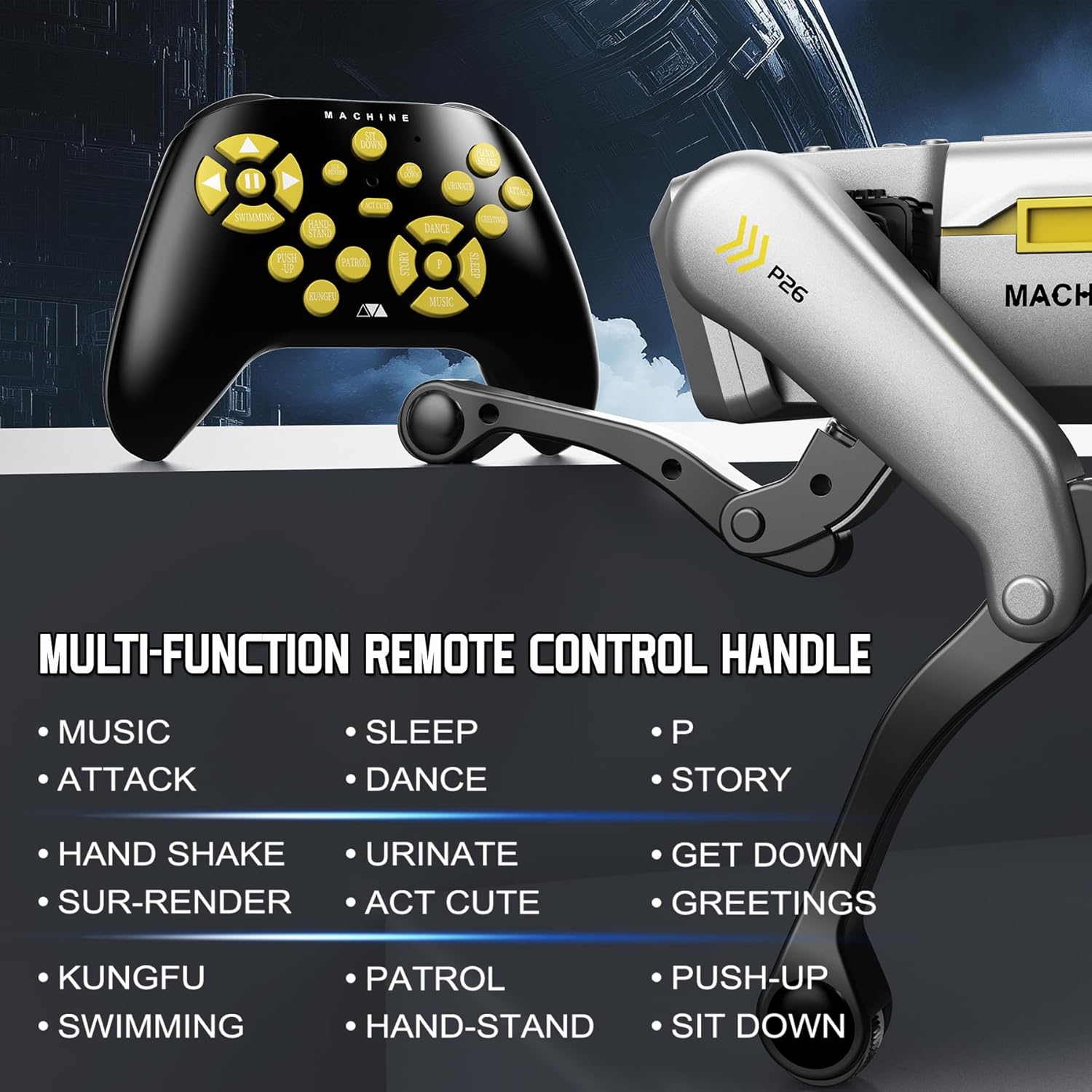 Robot Dog, AI Dog, AI Smart Pet, Will Dance and Kungfu, Voice/App/Remote Control, Support Action Programming, AI Robot Ideal Gift for Adults/Kids