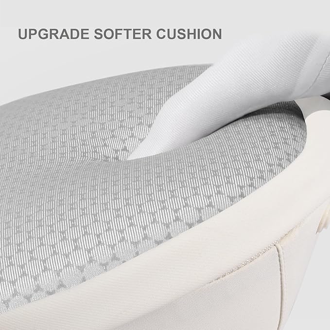 Bebamour Baby Carrier with Hip Seat,All-Position Breathable Mesh Hip Seat & Carrier 0-36Months with Head Hood, 3 PCS Teething Pads, Waist Extender,Storage Bag & Pacifier Case(Khaki)