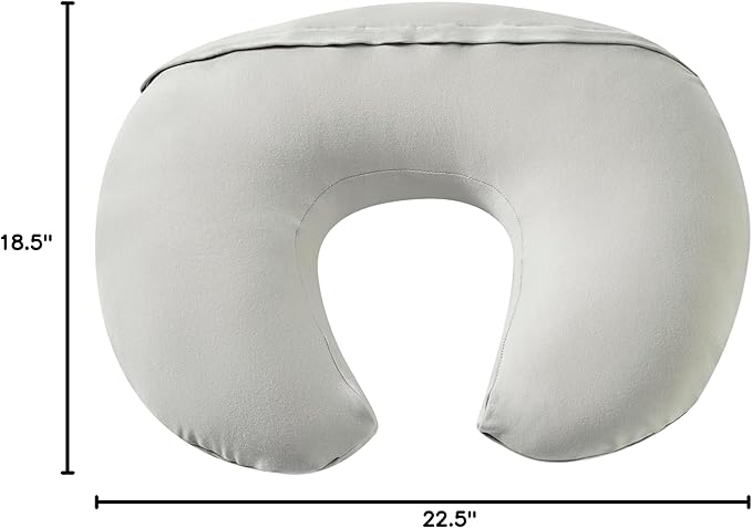 Nursing Pillow, Plus Size Breastfeeding Pillow Original Support for Baby Boys Girls Breastfeeding Essentials, with Removable Soft Cotton Cover (Grey, Standard (23.62 * 18.11 * 5.91 Inches))