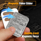 Metal Poker Fidget Slider Toy for Kids Adults, Magnetic Haptic Coin Fidget Pad Push Card, EDC Desk Office Toy, Stress Relief Gift for Men Boyfriend Father, 5 6 7 8 9 10+ Years Old Boys