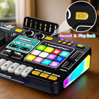 Kids DJ Mixer Controller Table Musical Toy Electronic Bluetooth Toy with LED Lights Sound Effect Microphone Piano DJ Board Key Musical Instruments Birthday Gift Toys for 3 4 5 6 7 Year Old Boy Girl