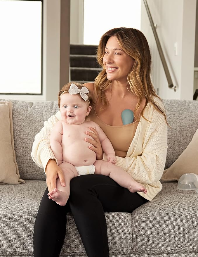 Momcozy Rolling Lactation Massager with Heat, 3-in-1 Real-Like Massage for Relieve Clogged Ducts, Breast Massager Warming for Breastfeeding, Improve Milk Flow, Blue-Green