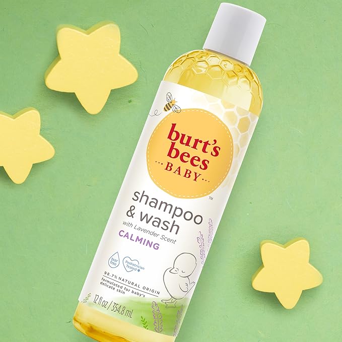 Burt's Bees Baby Shampoo & Wash, Lavender, Calming Tear Free Baby Soap,12 Fl Oz (Pack of 3)