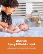 PeraBella Diaper Caddy Organizer with Handle, Baby Shower Gifts Basket Bag, Registry Search Must Haves Items, Nursery Storage Organizer for Newborn Girl Boy, Baby Bag Essentials, Car Diaper Caddy Cart