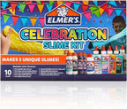 Elmer's Celebration Slime Kit, Complete Slime Supplies with Assorted Magical Liquid Slime Activators and Assorted Liquid Glues, 10 Count - Perfect for Parties, Gift, Activity Time