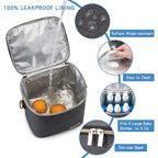 Breastmilk Cooler Bag with Ice Pack Fits 6 Baby Bottles Up to 9 Ounce, Baby Bottle Bag with Shoulder Strap for Nursing Mom Daycare,Dark Grey