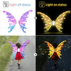 Electric Fairy Wings for Girls, Light Up Moving Butterfly Wings with LED Lights and Music, Toy for Kids as Halloween Valentine Birthday Christmas Party Costume Princess Cosplay Dress Up Gift
