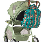 Wrangler Aztec Backpack Organized Daypack Travel Baby Bag with Stroller Strap and Side Bottle Pockets