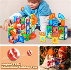 MAGBLOCK 85Pcs Marble Run Magnetic Tiles Toy Building Blocks STEM Educational Child Brain Development Kit Magnet Construction Toys for Boys Girls Kids Age 5 6 7+ Years Old