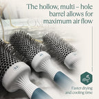 Professional Blow Drying Brush Set - Ceramic Ionic Thermal Brushes for Styling Wet Hair, 3 Round Brushes with Travel Bag for Women