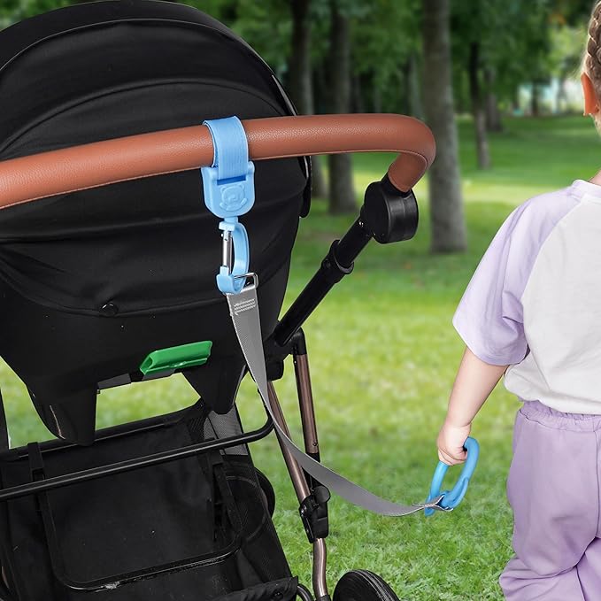 Stroller Leash Handle for Toddler - Compatible with Strollers, Wagons, Pushchairs and so on – Safety Leash Keeps Children Close on-The-go (Blue)