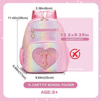I IHAYNER Kids Glitter Lightweight Backpack for School Travel & Daycare, Toddler Backpack for Girls 3+ Preschool Kindergarten Elementary Kids Backpack-Rainbow Pink T