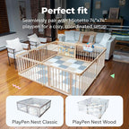 MioTetto Foam Floor Tiles for Kids - Non-Toxic Comfortable Baby Play Mat and Interlocking Foam Tiles, Fits with 74x74 Playpen Mat for Crawling & Development, Soft Play Mat for Babies 6-12 Months