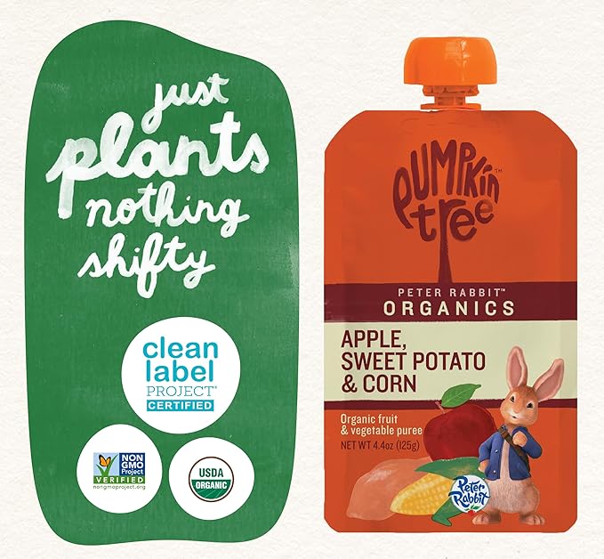 Pumpkin Tree Peter Rabbit Organics, Apple, Sweet Potato, and Corn, 4.4 Ounce (Pack of 10)