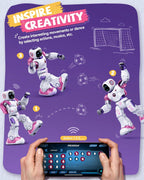 Ruko 1088 Smart Robot Toys for Kids, Large STEM Programmable Interactive RC Robot with Voice Control, App Control, Gifts for Boys & Girls Age 4 5 6 7 8 9, Pink