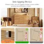 Homsee Baby Changing Table Dresser, 100% Solid Wood Infant Diaper Changing Station Combo, 12-Drawer Baby Nursery Dresser with Removable Tray for Children's Room Bedroom, Nature Color