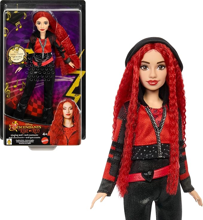 Mattel Disney Descendants: The Rise of Red Doll – Singing Doll with Movie-Inspired Clothes & Accessories, Sings “Red”