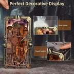 DIY Viking Book Nook Kit, Miniature House Dollhouse Kit for Adult and Teens, Booknook Bookend Tiny House Model Build Bookshelf Insert Decor 3D Wooden Puzzle, Gifts for Family, Friends