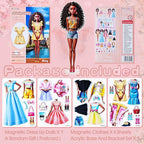 Magnetic Dress Up Dolls, Magnetic Princess Dress Up Paper Dolls, Magnetic Dress Up Dolls for Girls Ages 4-10 Learning Created Imagine Set Birthday Gift (May)