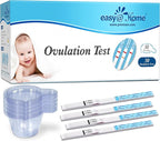 Easy@Home Ovulation Test Strips: Accurate 30 LH Ovulation Predictor Kit - Fertility Tests for Women – Powered by Premom Ovulation Tracker App | 30 LH + 30 Urine Cups
