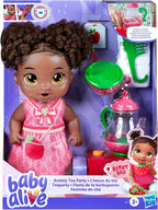 Baby Alive Bubbly Tea Party Berry Boo Doll with Teapot Accessories, Black Hair, 11 Inches, Toys for 3 Year Old Girls and Boys & Up