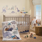 Lambs & Ivy Dino-Might Multicolor Dinosaur Musical Baby Crib Mobile Soother Toy