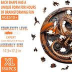 Wooden Puzzles for Adults, Mechanical Dragon Wooden Jigsaw Puzzle for Adults, Wood Puzzles Adult, Unique Animal Shape, Gifts for Friends and Family, Wall Art Canvas Puzzle (XL -17.3*17.2in -550 pcs)