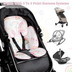Summer Infant Car Seat Insert, 2 in 1 Baby Car Seat Head Body Support for Newborn Upgrade Mesh Baby Car Seat Insert Stroller Cushion for Boys Girls, Extra Soft and Breathable, Unicorn