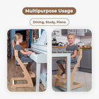 FORNEL Scandinavian Wooden High Chair | The Adjustable Grow-with-Me Chair, A Smart & Affordable Alternative to Stokke Tripp Trapp | Natural Wood Finish