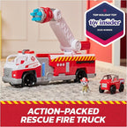 Paw Patrol Fire Rescue: Rapid Reload Fire Truck with Marshall Figure, Quick-Fire Launcher, Lights & Sounds, Kids Toys for Boys & Girls Ages 3 and Up