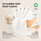 6-Pack Cotton Baby Washcloths for Newborn - Organic Cotton Muslin Soft Wash Cloths for Babies, Infant, Kids, Toddler Towels for Boy,Girl,Super Absorbent Face Cloths,Scratch-free Baby Rags (Soft White)