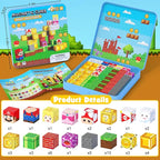 49PCS Mini Magnetic Tiles Travel Toys for Kids Ages 4-8, Magnetic Building Blocks Adventure Set with Portable Iron Storage Box & Play Base, STEM Learning Activities for Toddlers 3-5