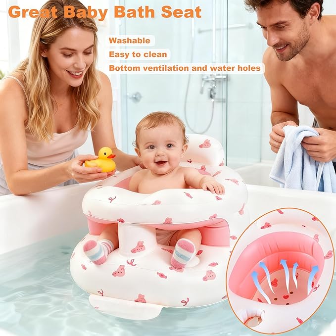 Thickened Inflatable Baby Seat, Sit Me Up Floor Seat for Babies 3-36 Months with Tray, Sitting Support Infant Chair, Built in Air Pump
