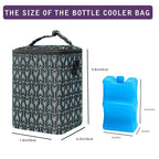 Breastmilk Cooler Bag with Ice Pack Fits 4 Baby Bottles Up to 9 Ounce Insulated Baby Bottle Bag Breast Milk Cooler on The Go with Strap Baby Bottle Cooler Bag for Nursing Mom Daycare or Travel